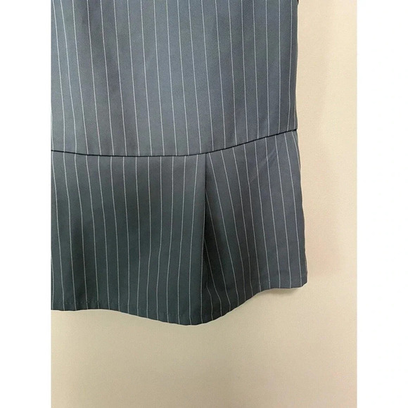 Lulu’s Women’s Size M Pep Talk Slate Blue Striped Peplum Top - Picture 8 of 11